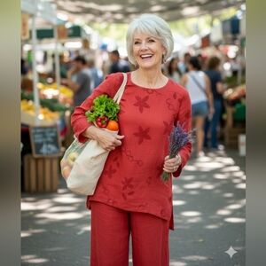 Hot Cotton 2 piece set size M 100% Linen